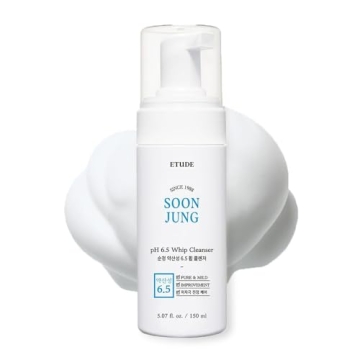ETUDE SoonJung pH 6.5 Whip Facial Cleanser - Gentle, Vegan & Effective for All Skin Types