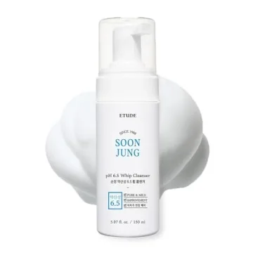 ETUDE SoonJung pH 6.5 Whip Facial Cleanser - Gentle, Vegan & Effective for All Skin Types