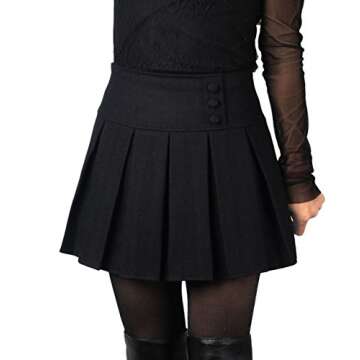 Chouyatou Women's Casual Plaid High Waist A-Line Pleated Skirt - Stylish Winter Essential