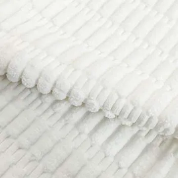 sykting White Throw Pillow Covers 20x20 inch Soft Striped Corduroy Plush Boho Farmhouse Decorative Pillow Covers for Couch Sofa Bed Living Room Pack of 2