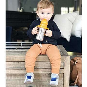 Thinkbaby Thinkster of Ultra Polished Stainless Steel, Blue