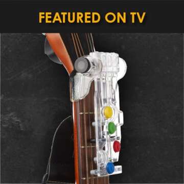 Guitar Chord Assisted Learning Tools, Guitar Chord Presser Guitar Accessories Suitable for Beginner, Guitar Learning for Digital Down Loads of Songbook Lesson Plan And Learning Videos (Clear)