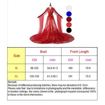 BPURB Women Dressing Gown Perspective Sheer Long Robe Puffy Tulle Robe Sheer for Maternity Photoshoot