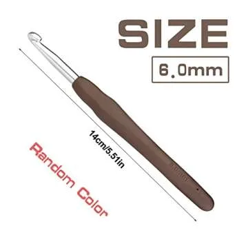 6 mm Crochet Hook, Ergonomic Handle for Arthritic Hands, Extra Long  Knitting Needles for Beginner...