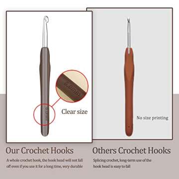 6 mm Crochet Hook, Ergonomic Handle for Arthritic Hands, Extra Long  Knitting Needles for Beginners and Crocheting Yarn (6 mm)