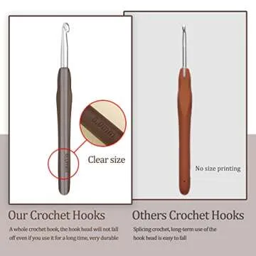 6 mm Crochet Hook, Ergonomic Handle for Arthritic Hands, Extra Long  Knitting Needles for Beginners and Crocheting Yarn (6 mm)