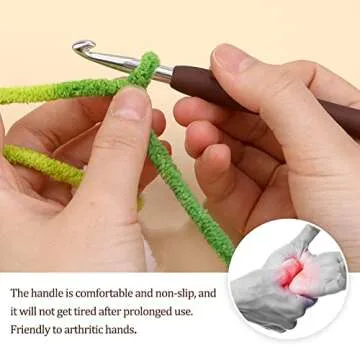 6 mm Crochet Hook, Ergonomic Handle for Arthritic Hands, Extra Long  Knitting Needles for Beginners and Crocheting Yarn (6 mm)