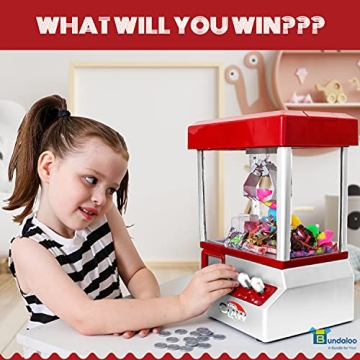 Bundaloo Claw Machine Arcade Game with Sound, Cool Fun Mini Candy Grabber Prize Dispenser Vending Toy for Kids, Boys & Girls