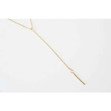 Elegant Honeycat Lariat Bar Necklace in 18k Gold Plate
