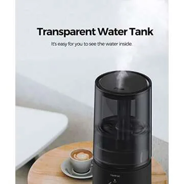 raydrop Humidifiers for Bedroom, Cool Mist Humidifiers for Babies, 1.70L Quiet Ultrasonic Humidifier, Space-Saving, Filterless, Auto Shut Off - (0.45 Gallon, US 110V)