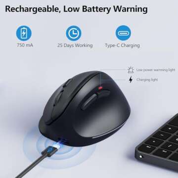 AUTLEY Ergonomic Wireless Mouse for Comfort and Productivity