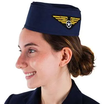 Tigerdoe Stewardess Hat Costume Set for Adults and Teens