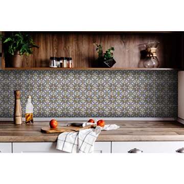 24 PC Vintage Yellow Backsplash Peel and Stick Tile Stickers for Kitchen & Bathroom