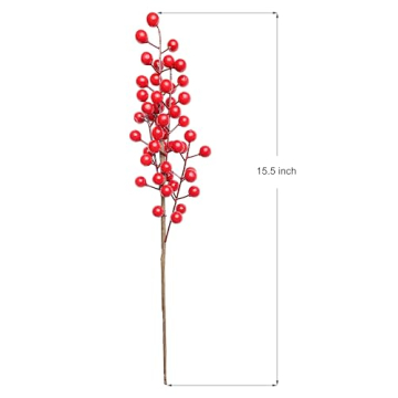 Joyavo Artificial Red Berry Stems for Christmas Decor