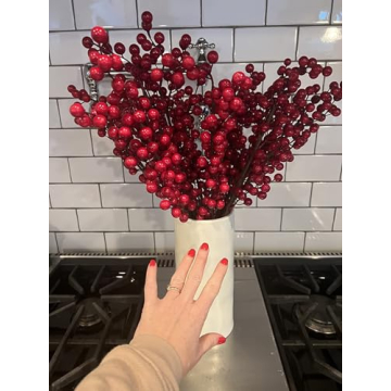 Joyavo Artificial Red Berry Stems for Christmas Decor