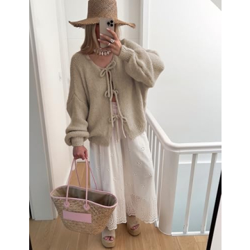 Oversized Bowtie Knit Cardigan for Women - Chic Style