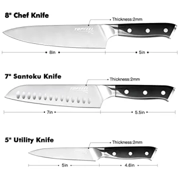 Topfeel Professional Chef Knife Set - German Steel Kitchen Knives