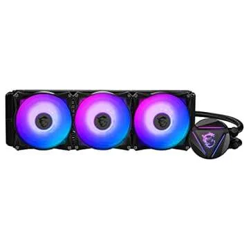 MSI MAG Series CORELIQUID 360R, aRGB CPU Liquid Cooler (AIO): Rotatable Blockhead Design, 360mm Radiator, Triple 120mm aRGB PWM Fans