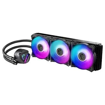 MSI MAG Series CORELIQUID 360R, aRGB CPU Liquid Cooler (AIO): Rotatable Blockhead Design, 360mm Radiator, Triple 120mm aRGB PWM Fans