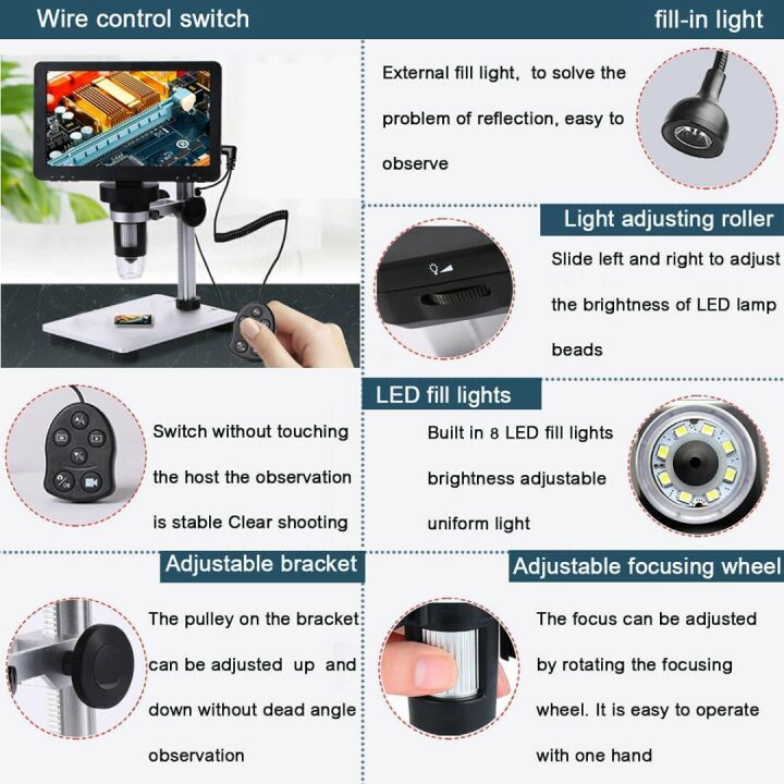 XClifes 7" USB Digital Microscope with 1200x HD