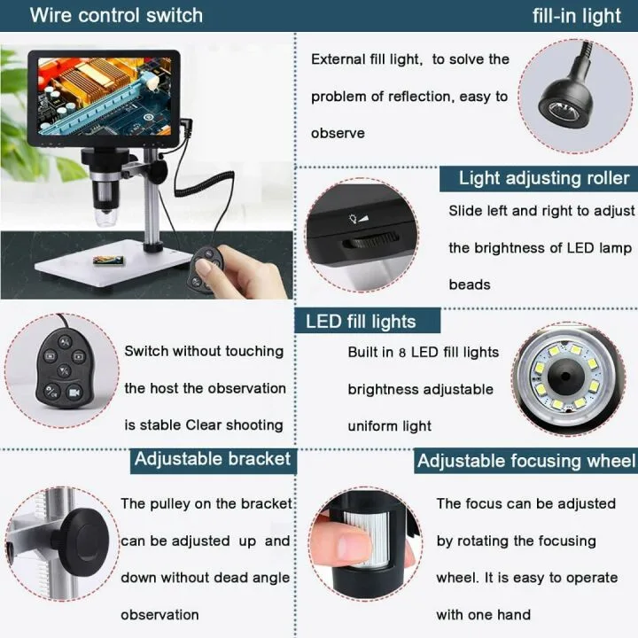 XClifes 7" USB Digital Microscope with 1200x HD