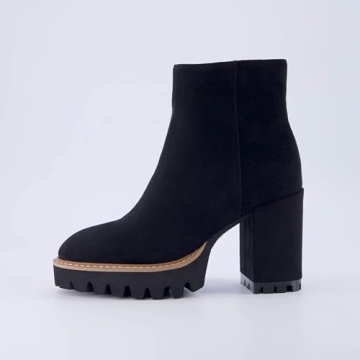 CUSHIONAIRE Women's Ringo Platform Heel Boot in Black