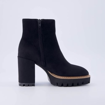 CUSHIONAIRE Women's Ringo Platform Heel Boot in Black