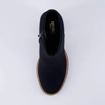 CUSHIONAIRE Women's Ringo Platform Heel Boot in Black