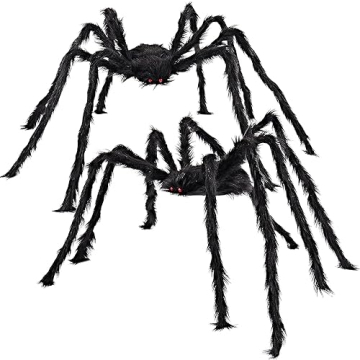 JOYIN 2 Pack 5 Ft. Halloween Outdoor Decorations - Scary Giant Hairy Spider Props