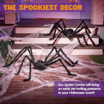 JOYIN 5 Ft Giant Halloween Spider Props for Scary Decor