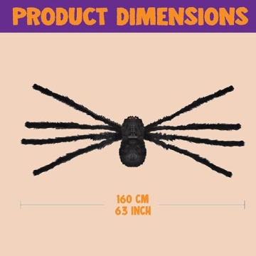 JOYIN 5 Ft Giant Halloween Spider Props for Scary Decor