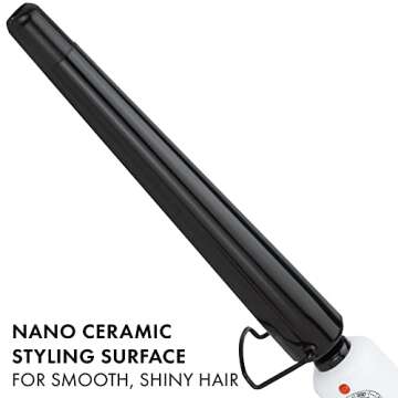 HOT TOOLS Professional Nano Ceramic Extra Long Tapered Curling Iron for Shiny Curls, 3/4 to 1 1/4 Inches