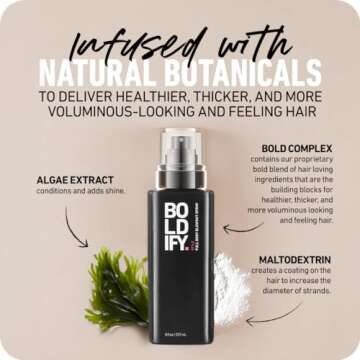 Boldify Full Body Volumizing Hair Spray - Mega-Volume - Blowout Heat Protection Spray with Thickening and Blow Dry Formula for Fine, Thin Hair - For Women & Men