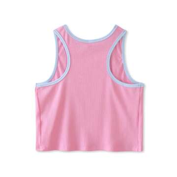 Sykooria Girls Simple Athletic Top Ribbed Knit Crop Top Kids Sleeveless Round Neck Racerback Casual ...
