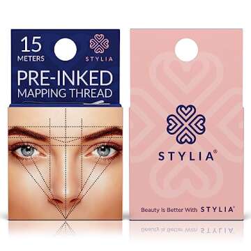Microblading Supplies Pre-Inked Eyebrow Mapping String – 15 Meters - Ultra-Thin, Mess-Free Thread, Create a Crisp, Spot-on Brow Map Every Time – Hypoallergenic, Cosmetic Grade For Permanent Makeup