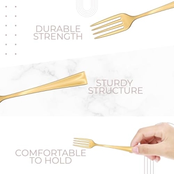 Mini Gold Dessert Forks - 100 Pack of Stylish Disposable Utensils
