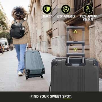 Kenneth Cole REACTION Out of Bounds Lightweight Hardshell 4-Wheel Spinner Luggage, Charcoal, 3-Piece Set (20", 24", & 28")