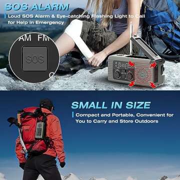Nitigo Portable Emergency Radio with NOAA Alerts and Charger