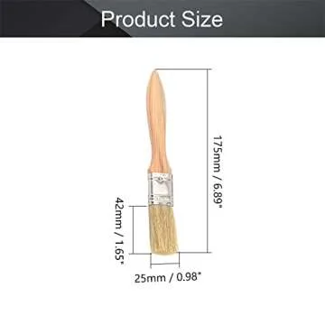 Utoolmart 5Pcs Paint Brush 175mm Length Pig Hair Bristles Treated Wood Handle Paint Brushes for Wall...