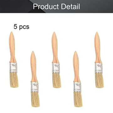 Utoolmart 5Pcs Paint Brush 175mm Length Pig Hair Bristles Treated Wood Handle Paint Brushes for Wall Trim Paint Brush House Paint Brushes Home Furniture Synthetic Bristles Paint Brush Tool