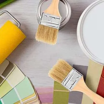 Utoolmart 5Pcs Paint Brush 175mm Length Pig Hair Bristles Treated Wood Handle Paint Brushes for Wall Trim Paint Brush House Paint Brushes Home Furniture Synthetic Bristles Paint Brush Tool