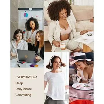 Niidor Seamless Bra for Women Wireless Bra Comfortable Everyday Bra Bralettes with Thin Soft Breathable Fabric Bra for Women Black