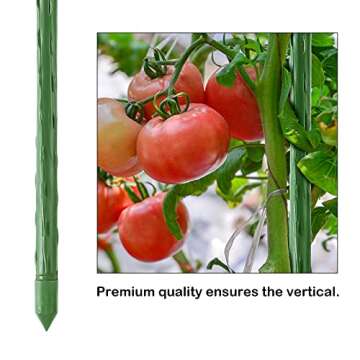 FEED GARDEN Garden Stakes 36 Inch 3ft 25 Pack, Sturdy Plant Metal Sticks Support, Plastic Coated Plant Stakes, Tomato Stakes, Beans, Trees