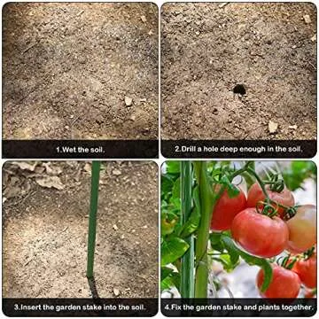 FEED GARDEN Garden Stakes 36 Inch 3ft 25 Pack, Sturdy Plant Metal Sticks Support, Plastic Coated Plant Stakes, Tomato Stakes, Beans, Trees