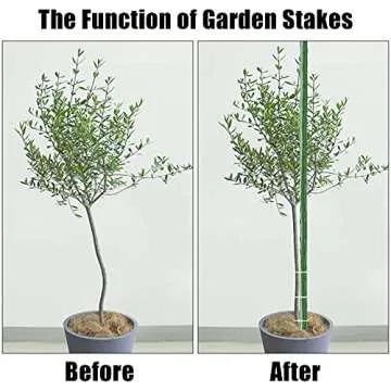 FEED GARDEN Garden Stakes 36 Inch 3ft 25 Pack, Sturdy Plant Metal Sticks Support, Plastic Coated Plant Stakes, Tomato Stakes, Beans, Trees