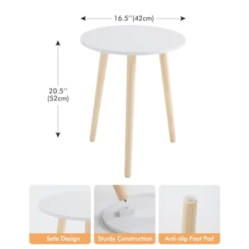 Stylish Apicizon Round Side Table for Bedroom and Living Room