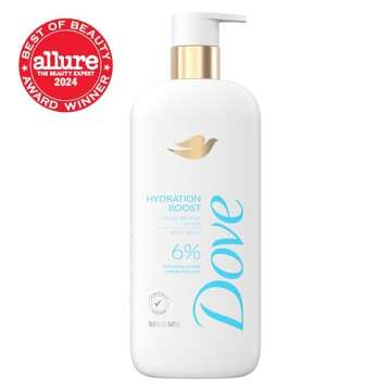 Dove Body Wash Hydration Boost Actively drenches dry skin 6% hydration serum with hyaluronic 18.5 oz