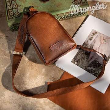 Wrangler Small Crossbody Sling Bag for Women Cross Body Purse Chest Bags for Travel