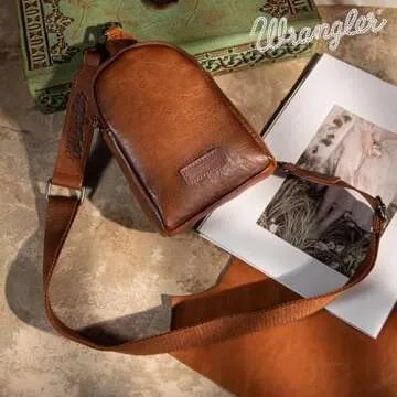 Wrangler Small Crossbody Sling Bag for Women Cross Body Purse Chest Bags for Travel