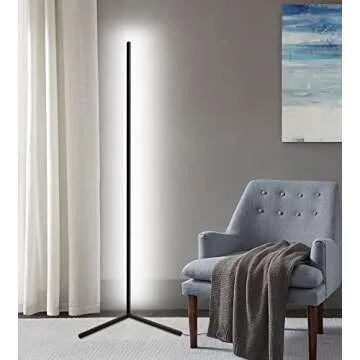 Wise Home Products Nordic Minimalist Linear LED Nordic Corner Floor Lamp - Corner Light - Warm Bedroom Lamp, Office, Gaming, Living Room, Apartment